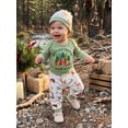 thumbnail image 4 of Cjfdfy Newborn Baby Boy Forest Animal Fall Outfits Cutest Critter in the Woods Print Long Sleeve Romper Pants With Hat 3pcs Infant Cute Coming Home Outfit 0-12M, 4 of 9