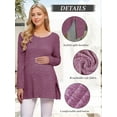 thumbnail image 4 of Maternity Clothes Long Sleeve Side Split Maternity Shirts Tops for Women, 4 of 6