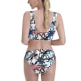 thumbnail image 5 of High Waisted Bikini Sets For Women, Palm Tree Doodle Swimsuits Tummy Control, Two Pieces Bathing Suit, 5 of 8