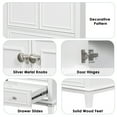 thumbnail image 3 of 30-Inch Bathroom Vanity Base with Solid Wood Frame & MDF Cabinets, Adjustable Shelves & Storage Solutions, Universal Sink Fit, White Finish, Quick-Setup Design, 3 of 9