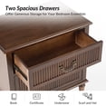 thumbnail image 3 of Farmhouse Wooden 2-Drawer End Table with USB Charging Station Storage for Living Room, Sofa, Accent Chair or Recliner Walnut, 3 of 9