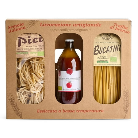 Morelli Tomato Sauce and Organic Pasta Gift Basket – Organic Pici Noodles Cherry Tomato Sauce & Bucatini Pasta Noodles Italian Food Products from Italy for Holidays Christmas Bereavement Gifts