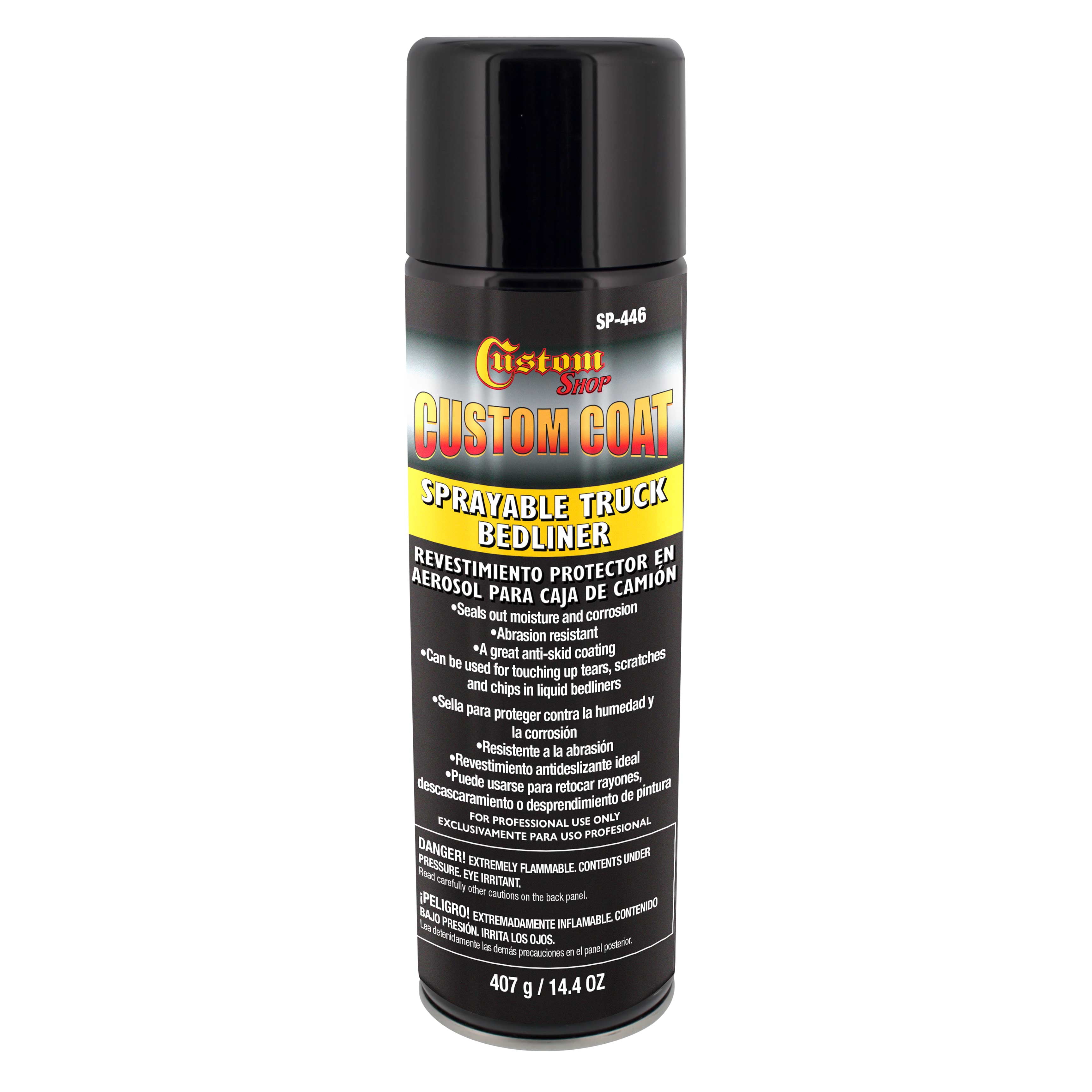 Custom Coat Sprayable Truck Bedliner 14.4 ounce Spray Can Black