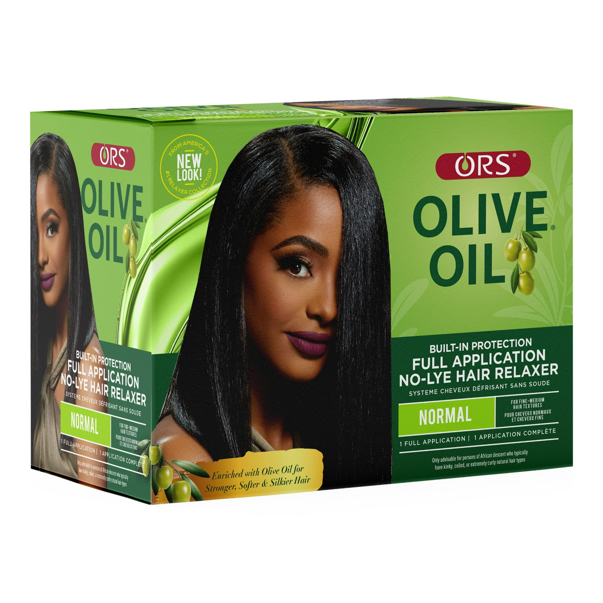 ORS Olive Oil Built-in Protection No-Lye Relaxer, Normal, for Fine to Medium Hair, 1 Application