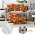 thumbnail image 6 of Orange Halloween Outdoor Waterproof Pillow Covers, Cat Bat Ghost Pumpkins Decorative Square Throw Pillowcase Sofa Cushion Sham for Patio/Couch/Chair, 20"x20" 2 Pack, 6 of 8