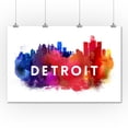 thumbnail image 2 of Detroit, Michigan, Skyline Abstract (36x54 Giclee Gallery Art Print, Vivid Textured Wall Decor), 2 of 3