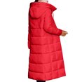 thumbnail image 4 of JUUYY Women's Winter Over Knee Removable Hooded Maxi Long Puffer Down Solid Color Trendy Coat Red M, 4 of 4