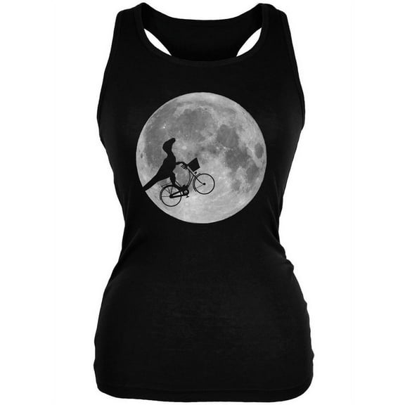 Across The Moon Dino Bike Black Juniors Soft Tank Top - Small
