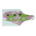 thumbnail image 2 of Love Cutting Board, 2 Cartoon Frogs on a Background of Heart in Love Happiness Flowers Art, Decorative Tempered Glass Cutting and Serving Board, Wine Bottle Shape, Dried Rose Lime Green, by Ambesonne, 2 of 5