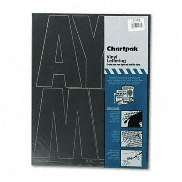Chartpak 01184 PressOn Vinyl Uppercase Letters Self Adhesive Black