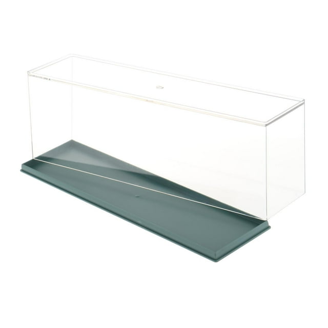 relayinert Boîte de Rangement Transparente Vitrine Transparente Petites Figurines Modèle pour Action Vert 30x7.8x10.5cm