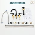 thumbnail image 6 of CASAINC 8 in. Widespread Double Handle Bathroom Sink Faucet with 360° Swivel Spout, Stainless Steel Drain Kit in Matte Black, 6 of 10