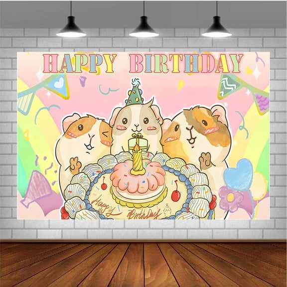 Guinea Pig Banner Poster Wall Decor Birthday Backdrop Background Party Supplies Taspestry