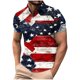 thumbnail image 2 of Blusa y camisa de manga corta con cuello vuelto para hombre, estilo casual, de moda, de manga corta, con botones estampados y cuello vuelto, blusa de poliéster para hombre., 2 of 5