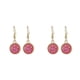 thumbnail image 1 of Guardurnaity 1 par de pendientes colgantes, accesorios de joyería colgantes redondos Drusy, suministro a juego de ropa, regalos femeninos, Rosa roja 2piezas, 1 of 6