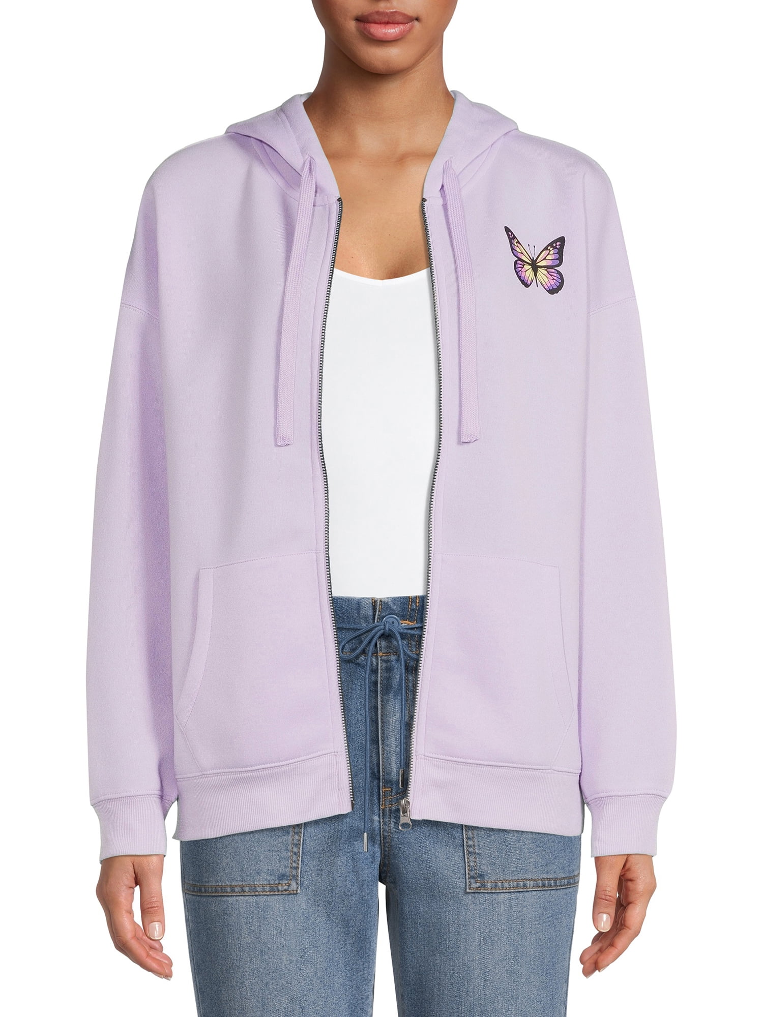 No Boundaries Junior's Fleece Graphic Hoodie