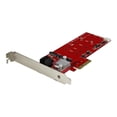 thumbnail image 1 of StarTech.com 2x M.2 NGFF SSD RAID Controller Card plus 2x SATA III Ports - PCIe - Two Slot PCI Express M.2 RAID Card plus Two SATA Ports (PEXM2SAT3422) - Storage controller (RAID) - M.2 - M.2 Card / SATA 6Gb/s - RAID RAID 0, 1, 10, JBOD - PCIe 2.0 x2 - for P/N: BNDTB10GI, BNDTB210GSFP, BNDTB310GNDP, BNDTB410GSFP, BNDTB4M2E1, BNDTBUSB3142, 1 of 7