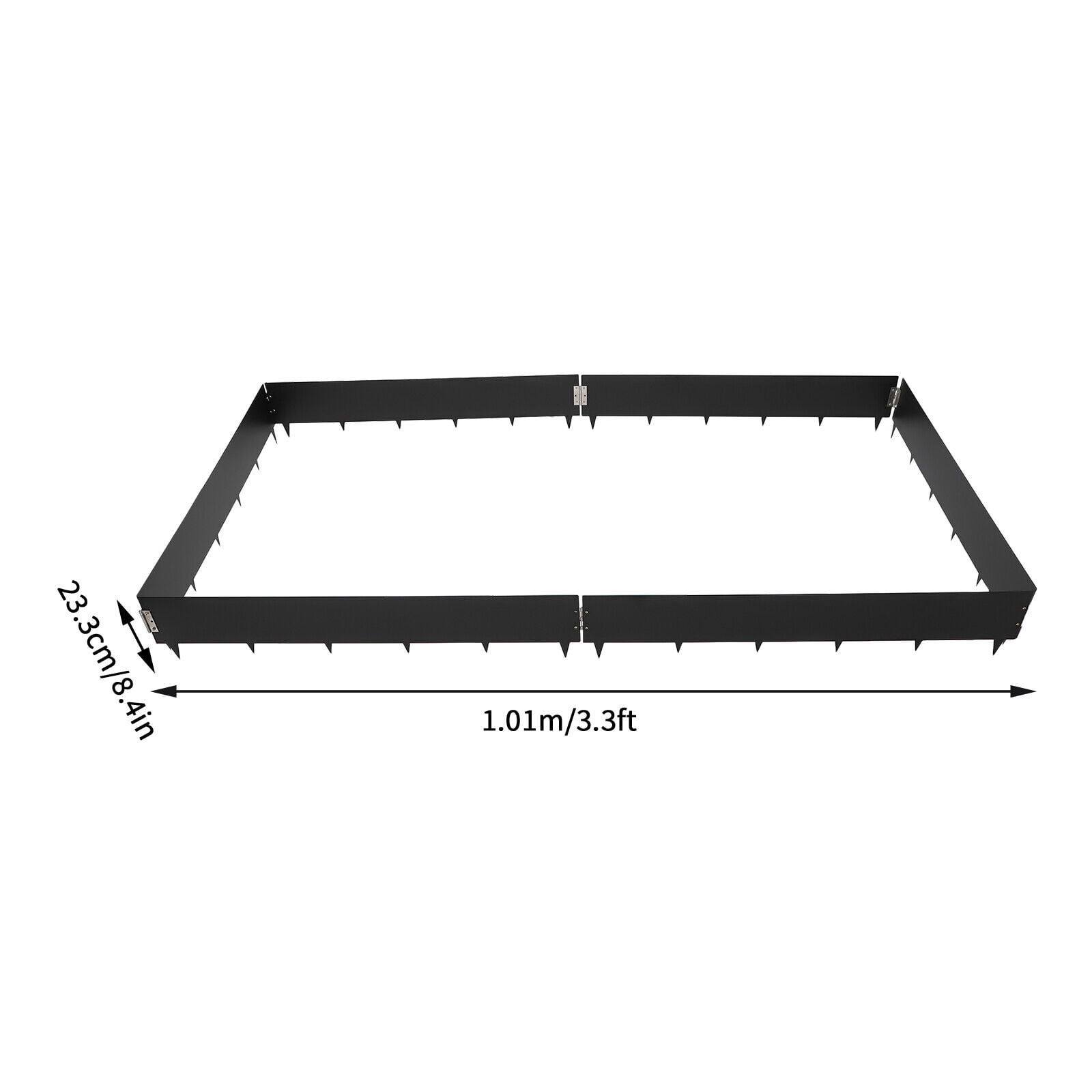 Fichiouy 6Pcs 19.5 ft Landscape Edging Garden Black Border Heavy Duty Steel Lawn Metal Border Decorative Garden Fence H8.4"