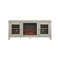 thumbnail image 2 of 58" MDF Traditional Electric Fireplace TV Stand - White Oak, 2 of 9