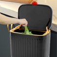thumbnail image 4 of 1.05 Gallon Hanging Trash Can with Lid  Kitchen Wall Mounted Countertop Compost Bin  White, 4 of 10