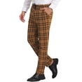 thumbnail image 4 of INSPIRE CHIC Men's Plaid Pants Casual Slim Fit Flat Front Check Dress Trousers, 4 of 6