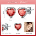 thumbnail image 2 of Briana Williams Heart Birthstone Studs Earrings 925 Sterling Silver Jewelry, 2 of 4