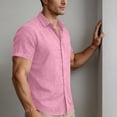 thumbnail image 7 of Ankola Men's Linen Shirts Short Sleeve Casual Shirts Button Down Shirt for Men Beach Summer Wedding Shirt, 7 of 7