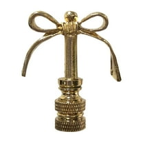 Royal Designs, Inc. Bow Tie Design Finial for Lamp Shade, F-5065PB-1, Polished Brass, Single