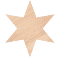 thumbnail image 1 of Krafty Supply Wood Six Point Star, 1/4" Thick Birch Wood, 2 inches, 1 of 4