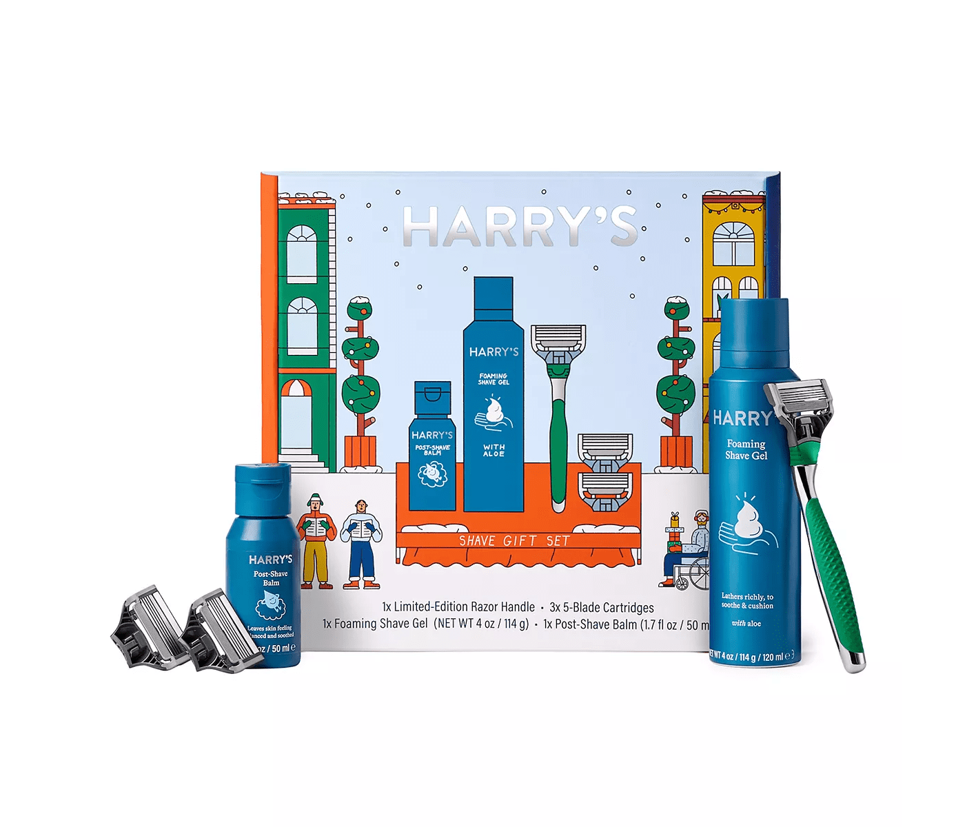 Harry's Men's Shave Set including 1 Razor and Blades, 1 PostShave Balm, 1 Shave Gel and Razor