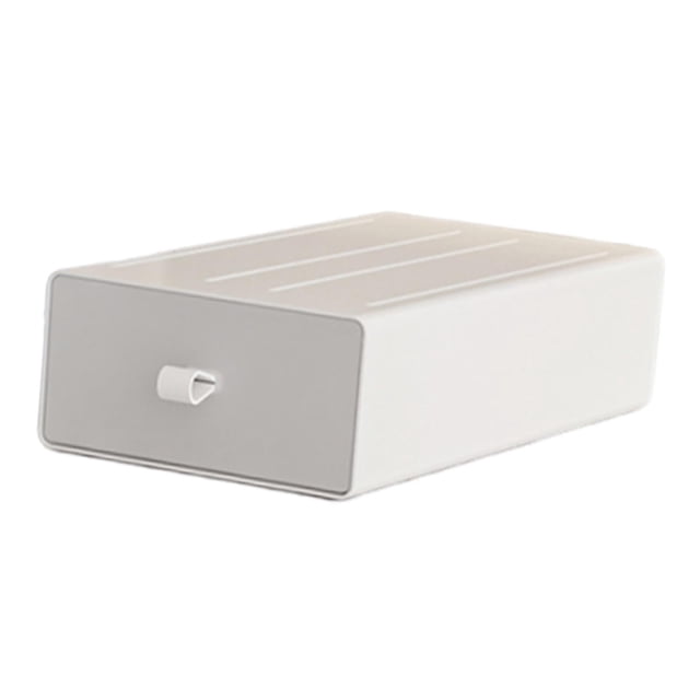 Caja de almacenamiento de escritorio blanca que ahorra espacio para guardar manualidades, contenedor resistente para artículos diversos. 20 cm x 10 cm x 5 cm