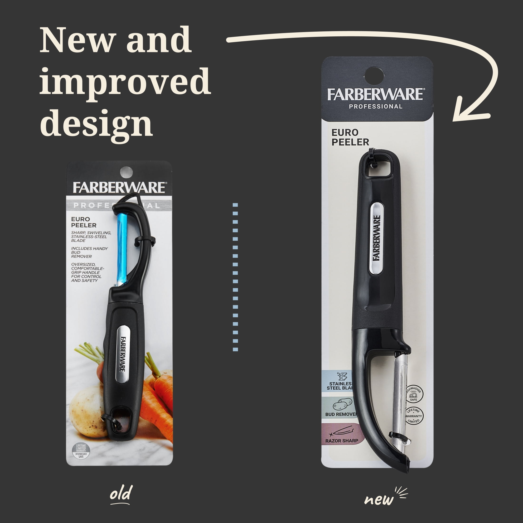 Farberware Professional Stainless Steel Euro Peeler with Black Handle