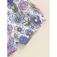 thumbnail image 5 of SANSIWU Baby Girl Summer Clothes Letter Print Romper and Floral Elastic Shorts Headband Set 3 Piece Outfits, 5 of 7