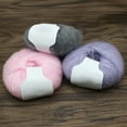 thumbnail image 4 of 2Pcs Solid Color Mohair Hand Knitting Woolen Yarn DIY Scarf Shawl Crochet Thread, 4 of 8