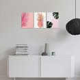 thumbnail image 3 of Plant Wall Art with Pink Pineapple at Pink Background Tropical Wall Decor Green Plant Art 12" x 16" x 3 Pieces Canvas Pictures Prints Artwork Ready to Hang for Home Decoration Wall Decor, 3 of 6