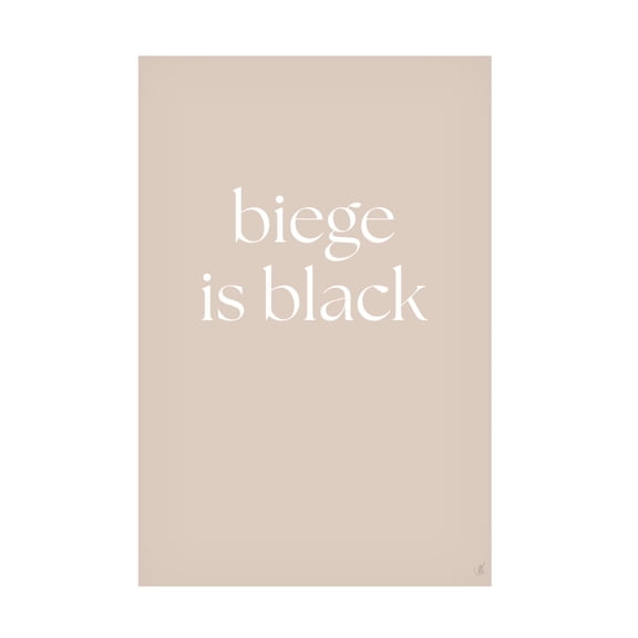 Canvas Wall Art - Anne-Marie Volfova 'Biege Is Black' Wall Art for Living Room, Bedroom, or Office D?cor by Trademark Fine Art - 12 x 19 Inches
