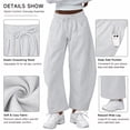 thumbnail image 5 of SOMER Women's Barrel Leg Sweatpant Drawstring Elastic Waist Wide Leg Joggers Soft Lounge Pants with Pockets, 5 of 8