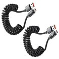 thumbnail image 1 of 120W Quick Power Cable Reinforced Spring USB C to Type C Nylon and Metal Texture Suitable for Various Portable Devices red, 1 of 4