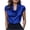Blue, variant on Staron Summer T-Shirts for Women Casual Cowl Neck Short Sleeve Solid Color Satin Pullover Blouse Top, Blue L