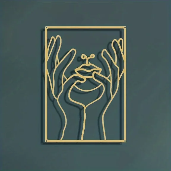 1pc Modern Abstract Female Silhouette Sculpture Metal Wall Decor - for Bedroom, Living Room, Bathroom Thickened Line Art Design