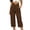 Z65 Brown, variant on Dressy Capri Pants for Women Wide Leg Work Capris Pleated Front Cuffed Hem Business Casual Office Cropped Bottoms with Pockets Brown,XXL