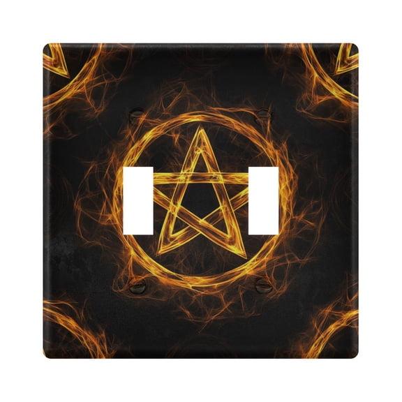 Glowing Stars in Circles Light Switch Cover Electrical Outlet Cover Replaceable Wall Plates 2-Gang