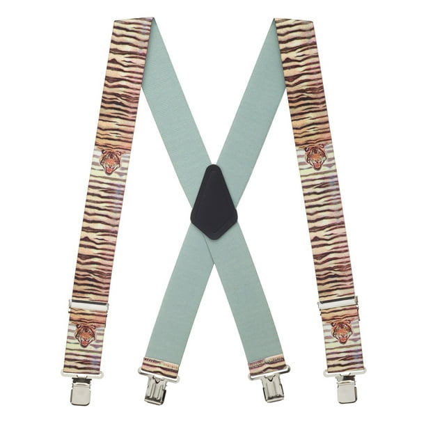 SuspenderStore Suspender Store Tiger ClipEnd Novelty Suspenders 2 Inch Wide (3 Sizes