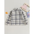 thumbnail image 5 of GXFC Little Boys Fall Plaid Shirt Jacket 3T 4T 5T 6T 7T Kids Boys Long Sleeve Turn-Down Collar Outerwear Casual Trucker Coat Clothing Top for Children Boys ,Spring Autumn, 5 of 8
