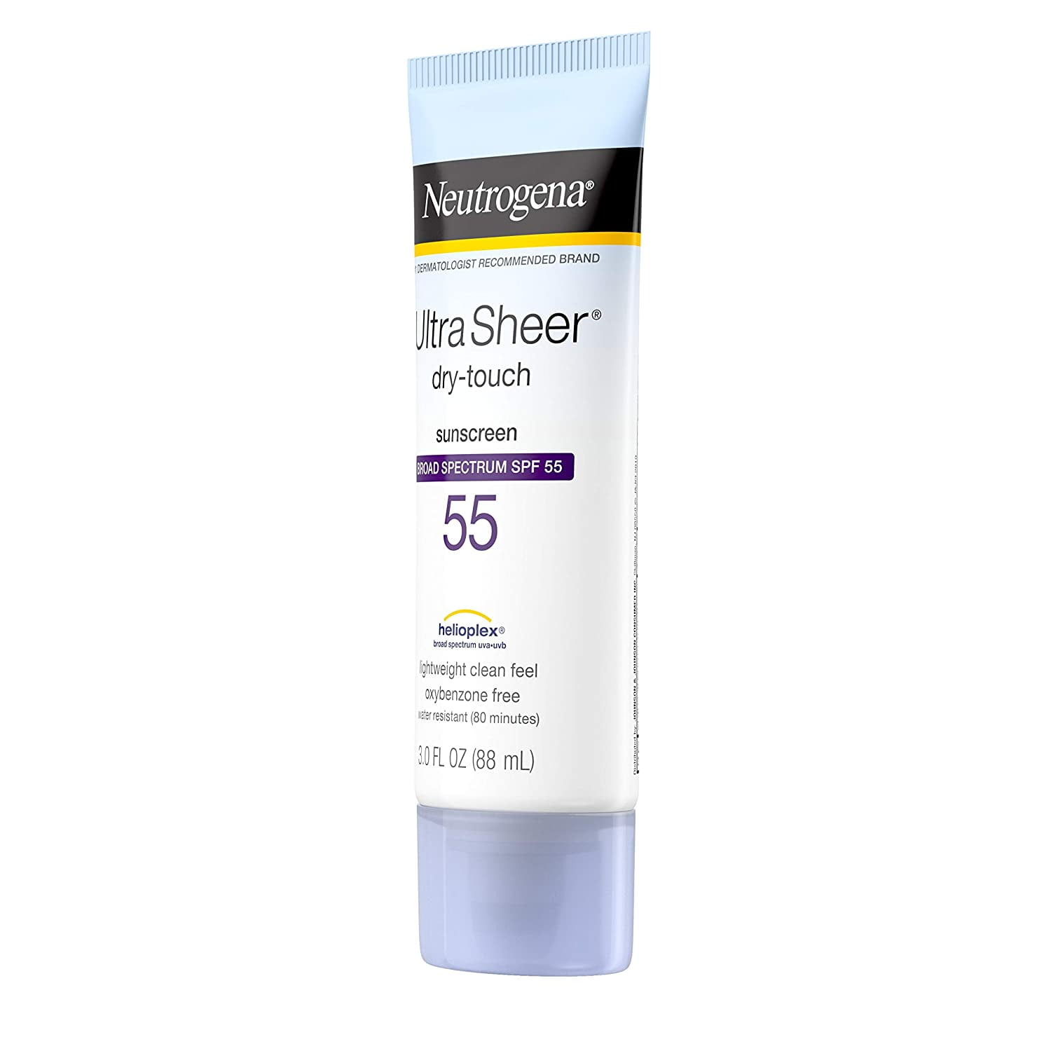 Invisible Daily Sunscreen Lotion with SPF 55- Sweat & Water Resistant Sun Block Lotion for 80 Minutes | Moisturizing & Quick Drying Skin Sun Protection| 1 Pack: 3 OZ Per Pack, Pack of 5