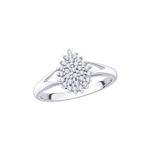 Diamond Fashion Ring in 14K White Gold (1/4 cttw) (I-Color, SI3/I1-Clarity) (Size-6.5)