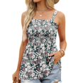 thumbnail image 2 of YYDGH Womens Summer Frill Smocked Tank Tops Peplum Ruffle Shirts Babydoll Tunic Tops Green XL, 2 of 5