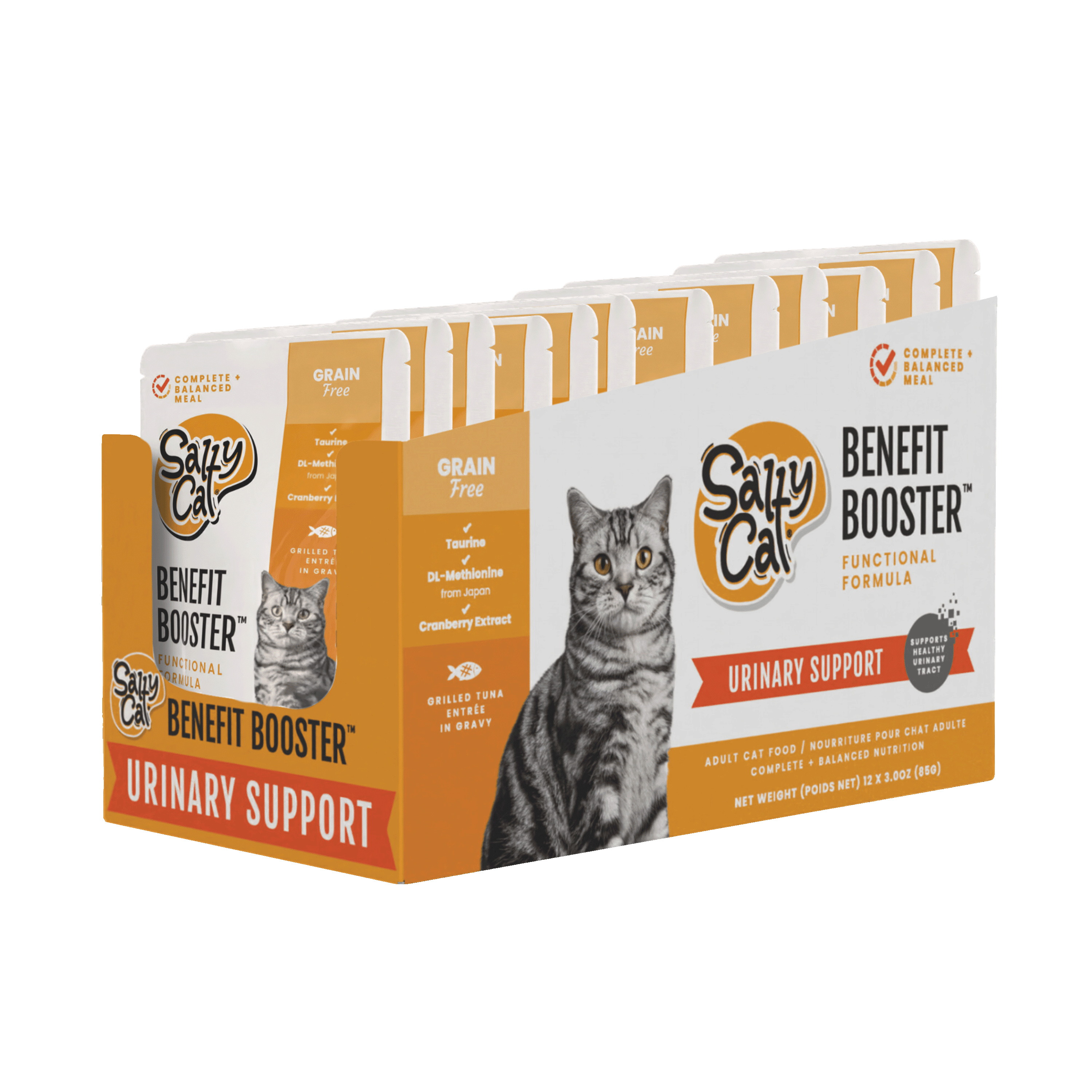 (6 pack) Salty Cat Benefit Booster Urinary Support Grilled Tuna Entrée in Gravy Wet Cat Food, 3 oz. Pouch