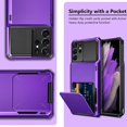 thumbnail image 6 of for Galaxy S21 Ultra Case Wallet 4-Card Flip Cover Credit Card Holder Slot Back Pocket Dual Layer Protective Hybrid Hard Shell Bumper Armor Case for Samsung S21 Ultra 6.8 Purple, 6 of 13