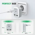 thumbnail image 4 of 220V to 110V Voltage Converter US to Europe, European Travel Plug Adapter, PD 20W Quick Charging, 2 USB-A & 2 USB-C Port, Universal 1400W Power Converter Adapter Combo for Italy, Spain, France, 4 of 4
